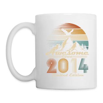 Vintage 2014 Vintage Retro Geburtstagsgeschenk - Tasse - Weiß - Links