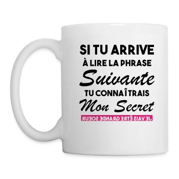 Enfant J'ai un Secret Je Vais être Grande Sœur - Mug blanc - blanc - Gauche