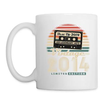 Vintage 2014 Retro Geburtstagsgeschenk - Tasse - Weiß - Links