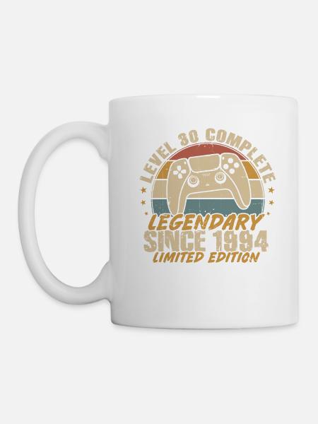 Stufe 30 Komplett legendär seit 1994 - Tasse - Weiß