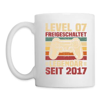 Level 7 freigeschaltet legendär seit 2017 - Tasse - Weiß - Links