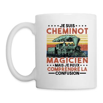 Cheminot Conducteur De Train Chemin De Fer - Mug blanc - blanc - Gauche