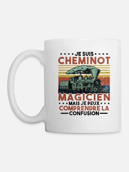 Cheminot Conducteur De Train Chemin De Fer - Mug blanc - blanc