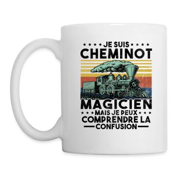 Cheminot Conducteur De Train Chemin De Fer - Mug blanc - blanc - Gauche