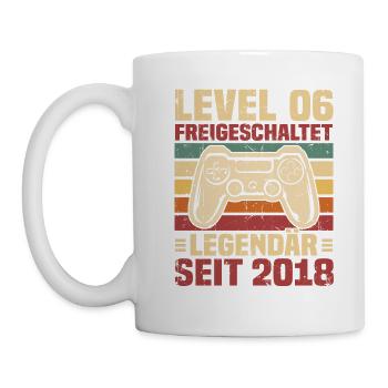 Level 6 freigeschaltet legendär seit 2018 - Tasse - Weiß - Links