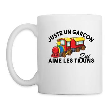 Juste un garçon qui aime les trains - Mug blanc - blanc - Gauche