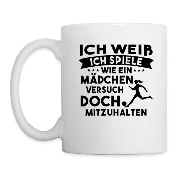 Fußball Sport Mädchen Geschenk - Tasse - Weiß - Links