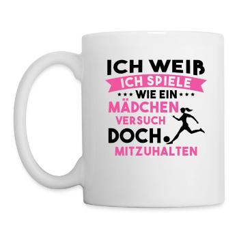 Fußball Sport Mädchen Geschenk - Tasse - Weiß - Links