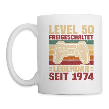 Level 50 freigeschaltet legendär seit 1974 - Tasse - Weiß - Links