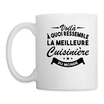 Idée cadeau - Meilleure cuisinière au monde - Mug blanc - blanc - Gauche