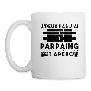J'Peux Pas J'Ai Parpains Apéro Maçon Humour - Mug blanc - blanc - Gauche