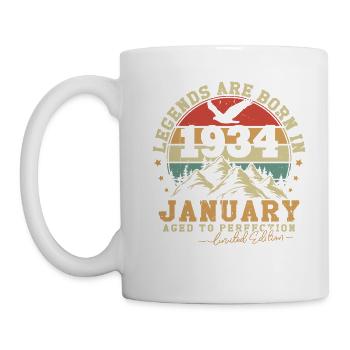 Janvier 1934 vintage rétro anniversaire 1934 - Mug blanc - blanc - Gauche
