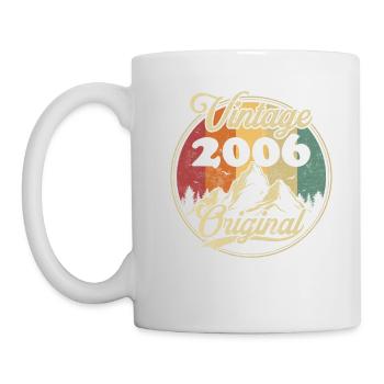 Vintage 2006 Original, Geburtstagsgeschenk - Tasse - Weiß - Links
