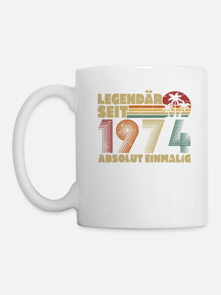 Legendär seit 1974 Jahrgang Geburtstag Geschenk - Tasse - Weiß