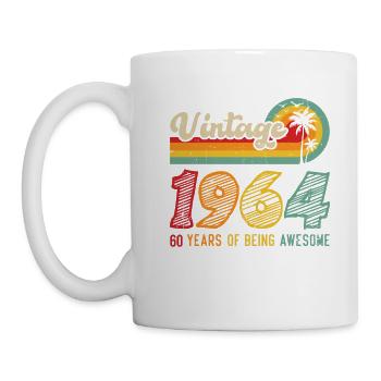 Jahrgang 1964 Cool 60 Jahre Geburtstagsgeschenk - Tasse - Weiß - Links