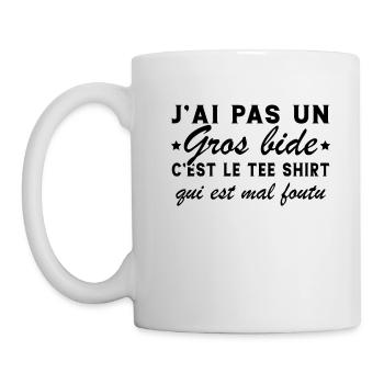 J'ai Pas Un Gros Bide C'est Le Tee Shirt Cadeau - Mug blanc - blanc - Gauche