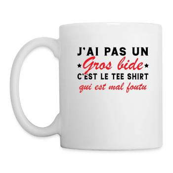 J'ai Pas Un Gros Bide C'est Le Tee Shirt Cadeau - Mug blanc - blanc - Gauche