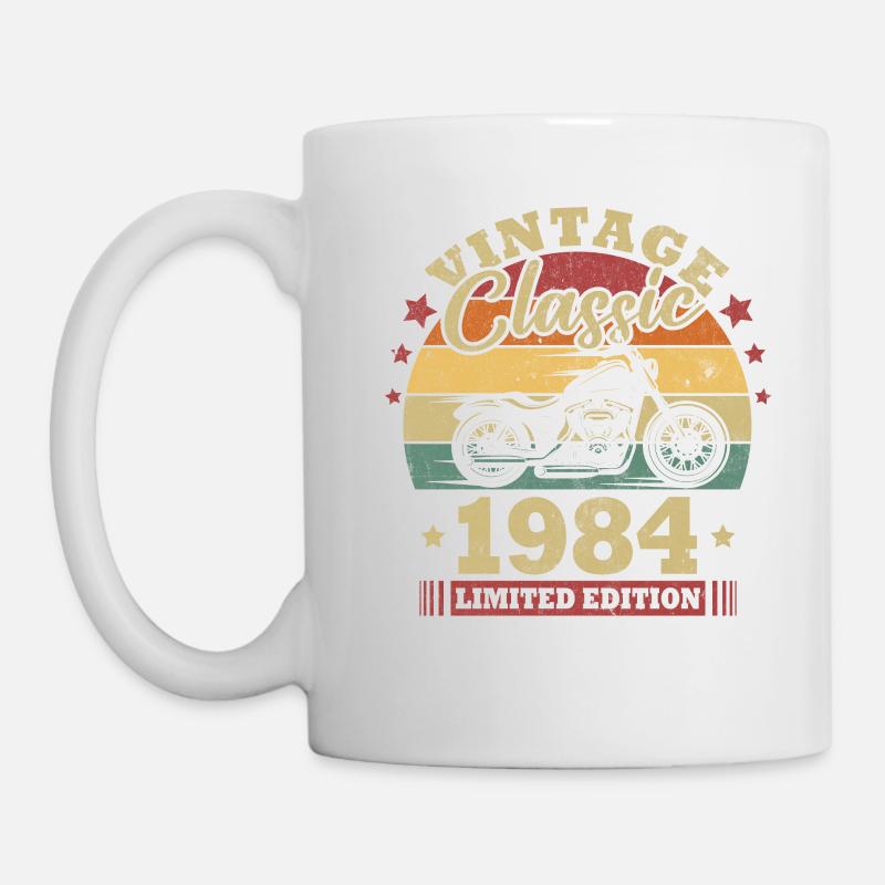 Cadeau d’anniversaire classique Vintage né en 1984 - Mug blanc - blanc