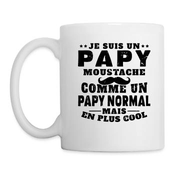 Un papy moustache comme un papy normal - Mug blanc - blanc - Gauche
