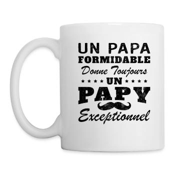 Papa formidable donne toujours papy exceptionnel - Mug blanc - blanc - Gauche