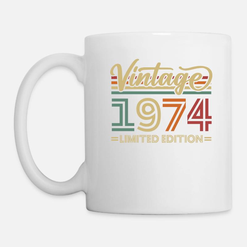 Vintage 1974 Retro Geburtstags Geschenk - Tasse - Weiß