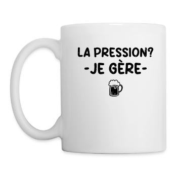 La pression je gére cadeau amateur de bière - Mug blanc - blanc - Gauche