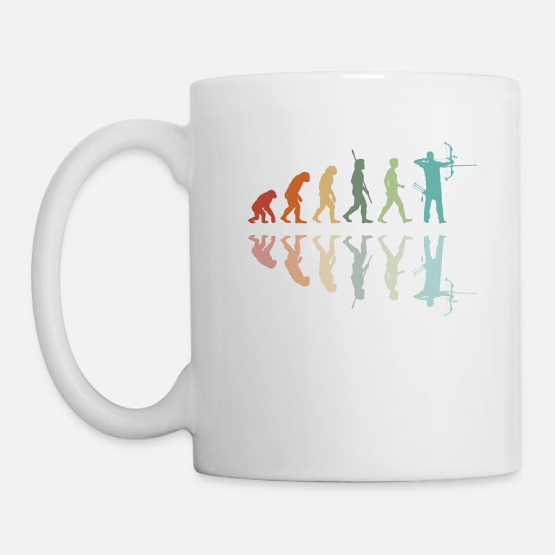 Entwicklung des Bogenschießens - Tasse - Weiß