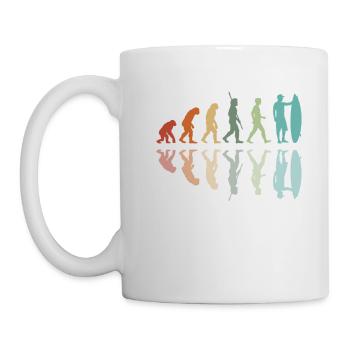 Evolution des Surfens - Tasse - Weiß - Links