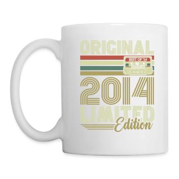 Original 2014 Vintage Rétro Cadeau D'anniversaire - Mug blanc - blanc - Gauche