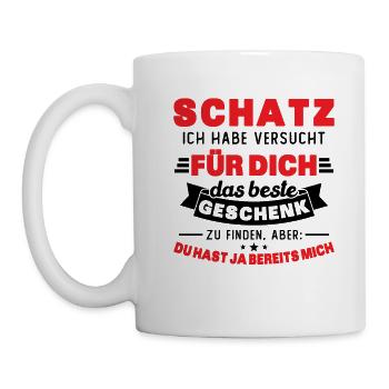 Schatz ich hab versucht für dich das beste - Tasse - Weiß - Links