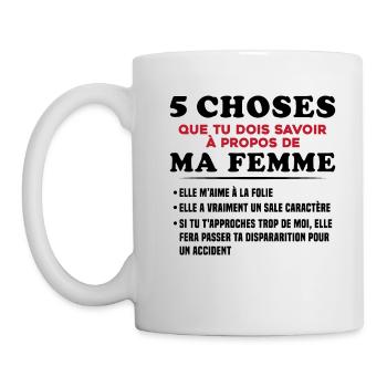 Humour Couple Jalousie Cadeau Amoureux Copain - Mug blanc - blanc - Gauche