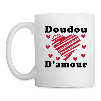 Doudou D'amour Cadeau Saint Valentin - Mug blanc - blanc - Gauche