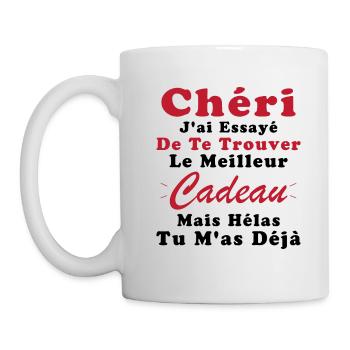 Cadeau Chéri Saint Valentin Amour Couple Humour - Mug blanc - blanc - Gauche