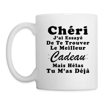 Cadeau Chéri Saint Valentin Amour Couple Humour - Mug blanc - blanc - Gauche