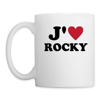 J'aime Rocky Coeur Chien Cadeau Saint Valentine - Mug blanc - blanc - Gauche