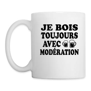 Je Bois Toujours Avec Modération Humour Apéro - Mug blanc - blanc - Gauche