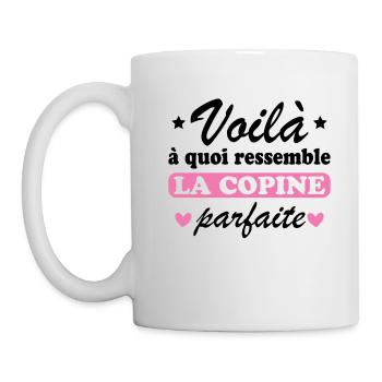Femme La Copine Parfaite Amour Amitié Humour - Mug blanc - blanc - Gauche