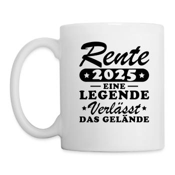 Rente 2025 - Eine Legende Verlässt Das Gelände - Tasse - Weiß - Links