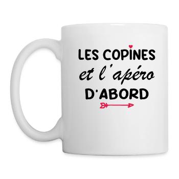 Les copines et l'apéro d'abord - Mug blanc - blanc - Gauche