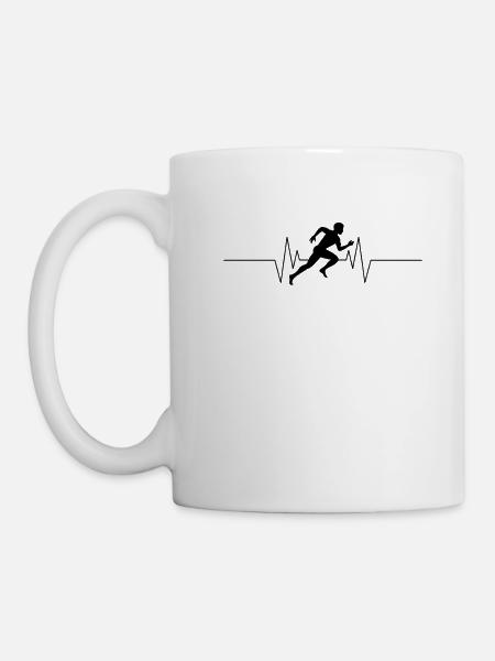 Battement de cœur du coureur - Mug blanc - blanc