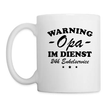 Opa im Dienst Geschenkidee - Tasse - Weiß - Links