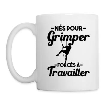 Né Pour Grimper Escaladeur Humour Cadeau - Mug blanc - blanc - Gauche