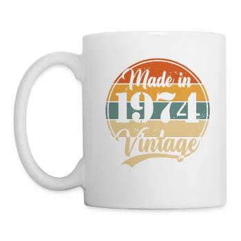Cadeau d’anniversaire vintage 1974 50 ans - Mug blanc - blanc - Gauche