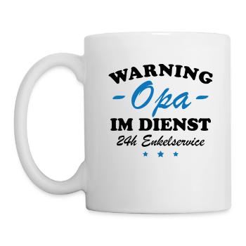 Opa im Dienst Geschenkidee - Tasse - Weiß - Links