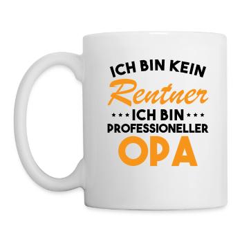 Ich Bin Kein Rentner Ich Bin Professioneller Opa - Tasse - Weiß - Links
