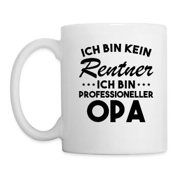 Ich Bin Kein Rentner Ich Bin Professioneller Opa - Tasse - Weiß - Links