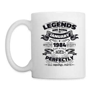 40th birthday Legendary since January Born in 1984 - Mug - white - Left