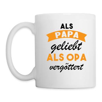 Als Papa geliebt als Opa vergöttert - Tasse - Weiß - Links