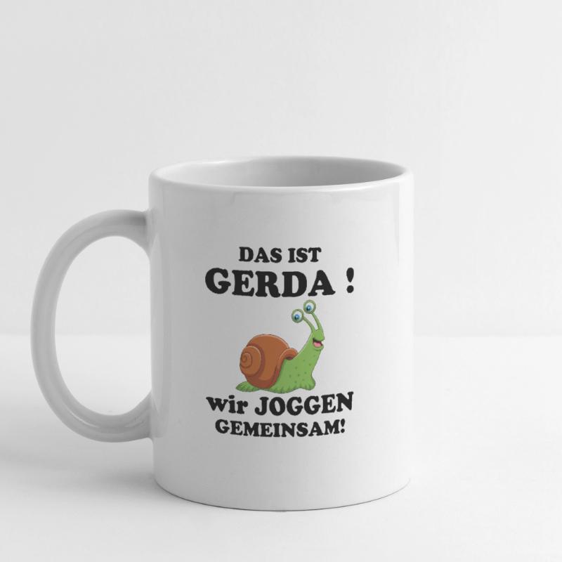 C’est Gerda Nous faisons du jogging ensemble Running Slow Mug blanc