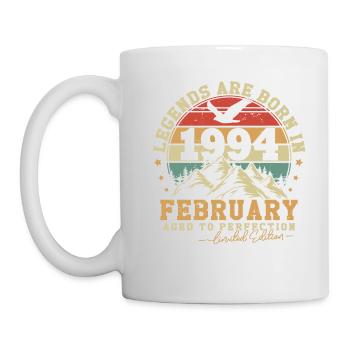 Februar 1994 Vintage Retro Jubiläum 1994 - Tasse - Weiß - Links